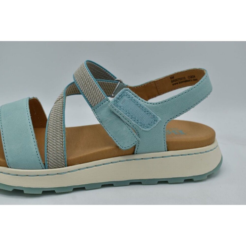 Born Womens Size 8 Mady Turquoise Combo Leather Strappy Open Toe Sandals Shoes - Picture 13 of 15